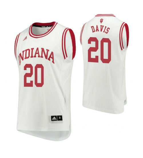 Indiana Hoosiers 20 Deron Davis Home College Basketball Jersey White | Stitched Jersey RTJS 4131