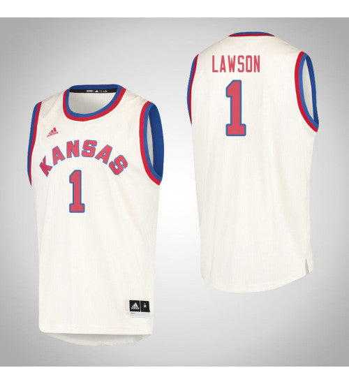 Kansas Jayhawks 1 Dedric Lawson Hardwood Classics College Basketball Jersey Cream | Stitched Jersey RTJS 3926