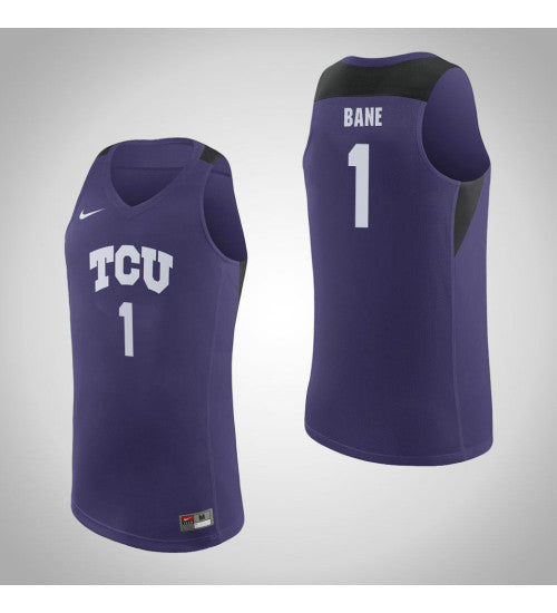 Desmond Bane TCU Horned Frogs #1 Purple stitched throwback college basketball jersey
