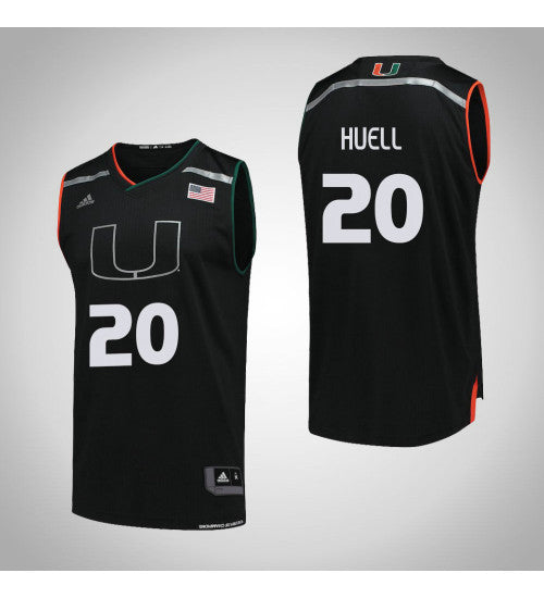 Miami Hurricanes 20 Dewan Huell College Basketball Jersey Black | Stitched Jersey RTJS 3132