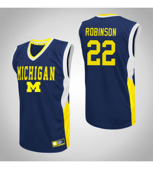 Michigan Wolverines 22 Duncan Robinson Fadeaway College Basketball Jersey Blue | Stitched Jersey RTJS 8568