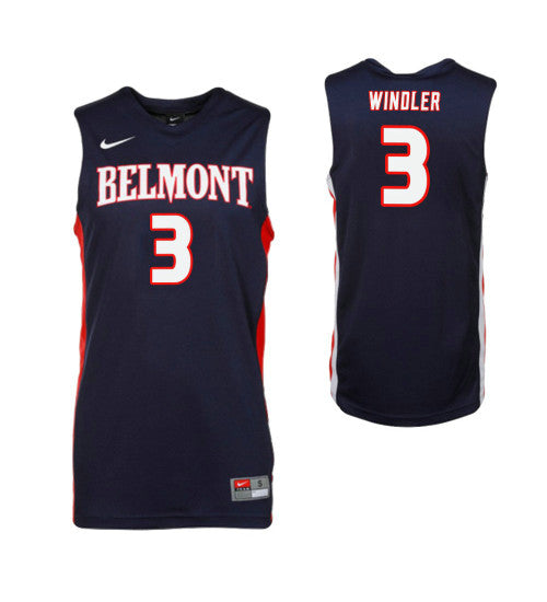 Belmont Bruins 3 Dylan Windler College Basketball Jersey Navy | Stitched Jersey RTJS 5363