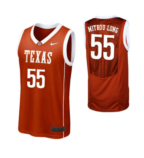 Texas Longhorns 55 Elijah Mitrou Long College Basketball Jersey Burnt Orange | Stitched Jersey RTJS 6826