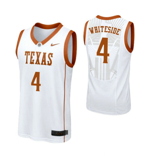 Texas Longhorns Drayton Whiteside #4 White stitched throwback college basketball jersey