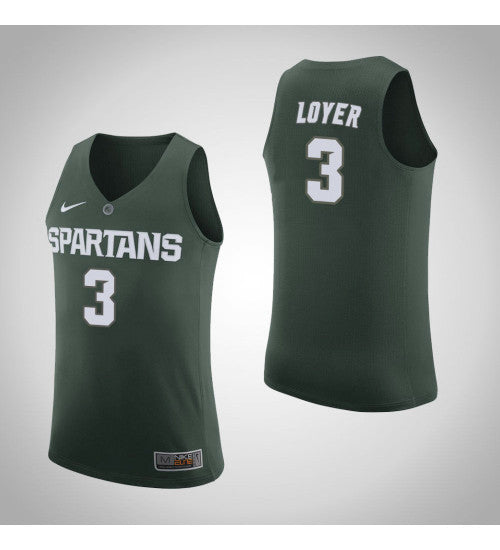 Michigan State Spartans #3 Foster Loyer Home College Basketball Jersey Green stitched college jersey