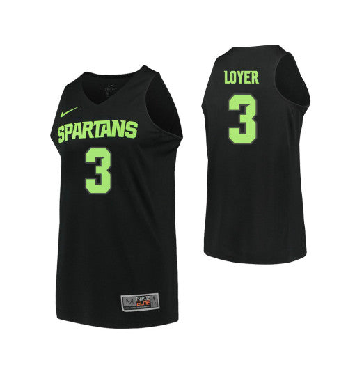 Michigan State Spartans #3 Foster Loyer College Basketball Jersey Black stitched college jersey