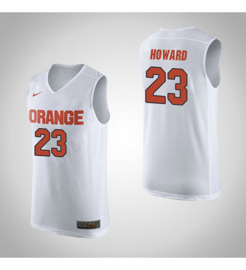 Howard White Syracuse Frank #23 Orange stitched throwback college basketball jersey