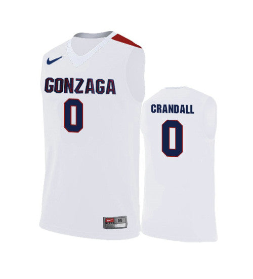 Gonzaga Bulldogs 0 Geno Crandall Road College Basketball Jersey White stitched retro jersey