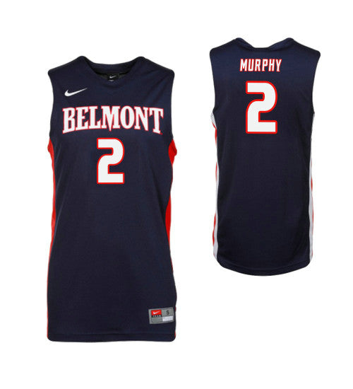 Belmont Bruins 2 Grayson Murphy College Basketball Jersey Navy stitched basketball jersey for game day fanwear
