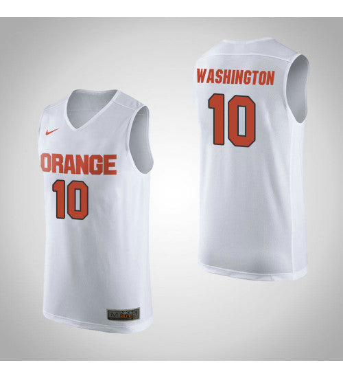 Washington White Syracuse Howard #10 Orange stitched throwback college basketball jersey