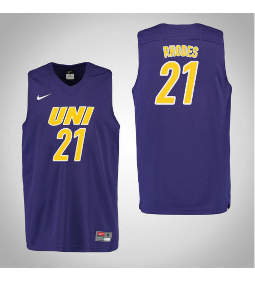 Northern Iowa Panthers #21 Hunter Rhodes College Basketball Jersey Purple stitched college jersey