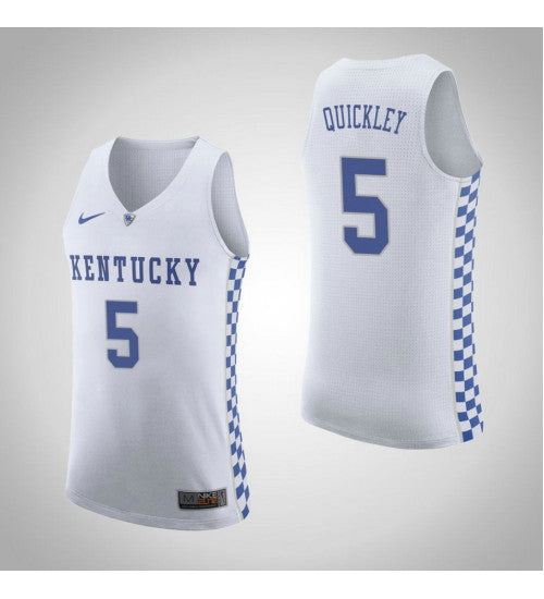 Kentucky Wildcats 5 Immanuel Quickley Road College Basketball Jersey White stitched retro jersey