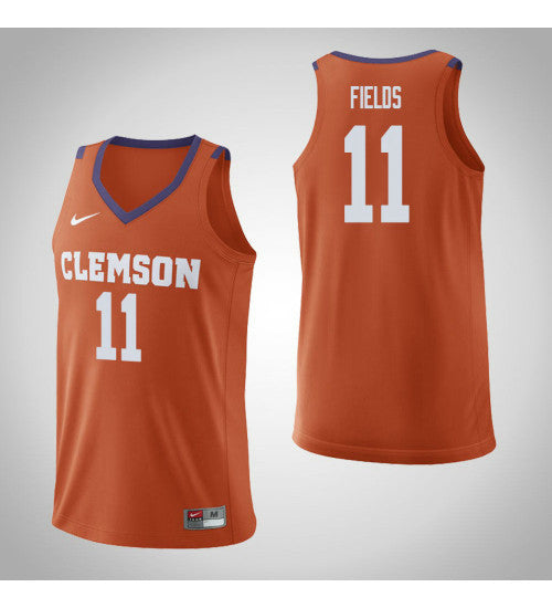 Clemson Tigers 11 Isaac Fields College Basketball Jersey Orange | Stitched Jersey RTJS 5078