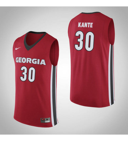 Georgia Bulldogs 30 Isaac Kante College Basketball Jersey Red stitched retro jersey