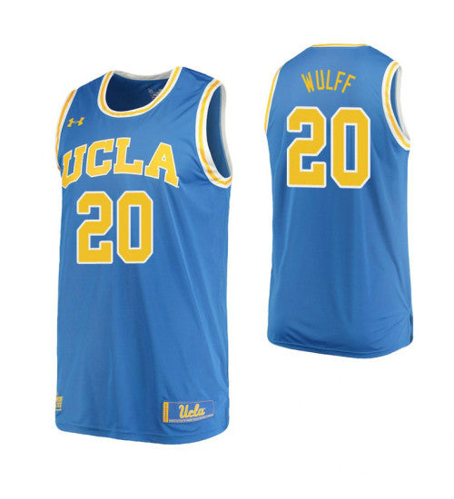 UCLA Bruins Isaac Wulff Home #20 Blue stitched throwback college basketball jersey
