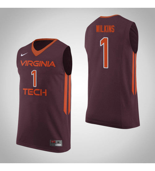 Virginia Tech Hokies 1 Isaiah Wilkins College Basketball Jersey Maroon | Stitched Jersey RTJS 6179