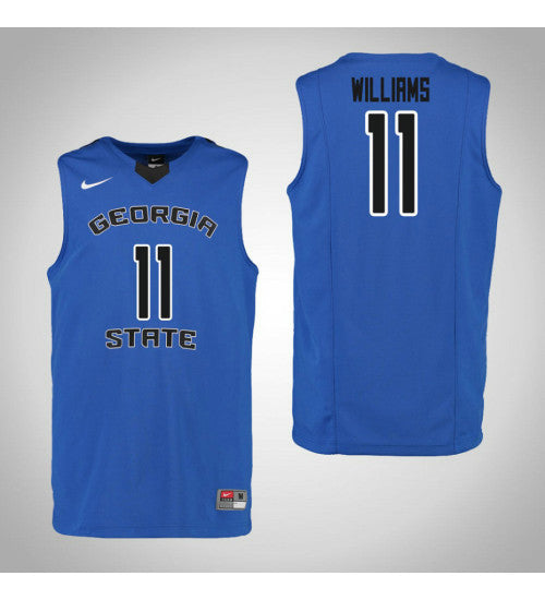 Georgia State Panthers 11 Isaiah Williams College Basketball Jersey Blue | Stitched Jersey RTJS 4398