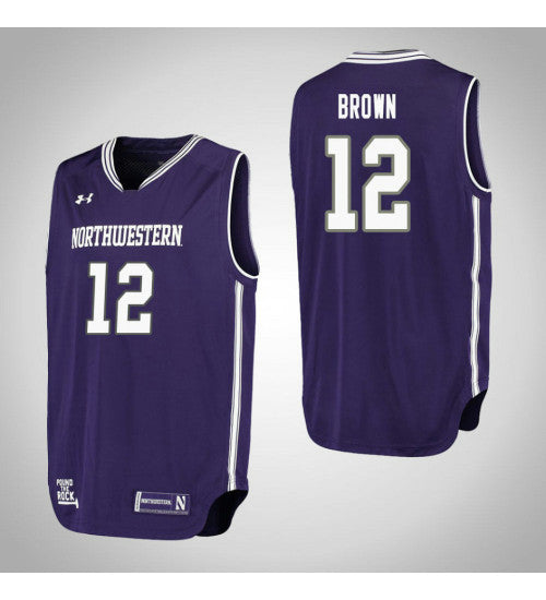 Northwestern Wildcats #12 Isiah Brown Performance College Basketball Jersey Purple stitched college jersey