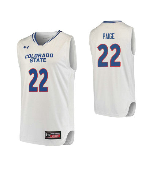 Colorado State Rams 22 Jd Paige College Basketball Jersey White stitched basketball jersey for game day fanwear