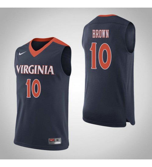 Virginia Cavaliers 10 Jkyra Brown College Basketball Jersey Navy | Stitched Jersey RTJS 6246