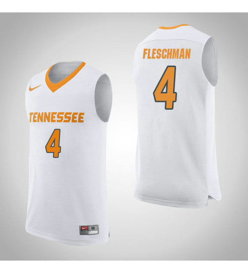 Tennessee Volunteers Jacob Fleschman #4 White stitched throwback college basketball jersey