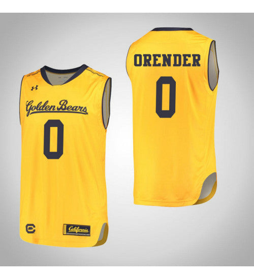 California Golden Bears 0 Jacob Orender College Basketball Jersey Gold 6496 | Stitched Jersey RTJS 5252