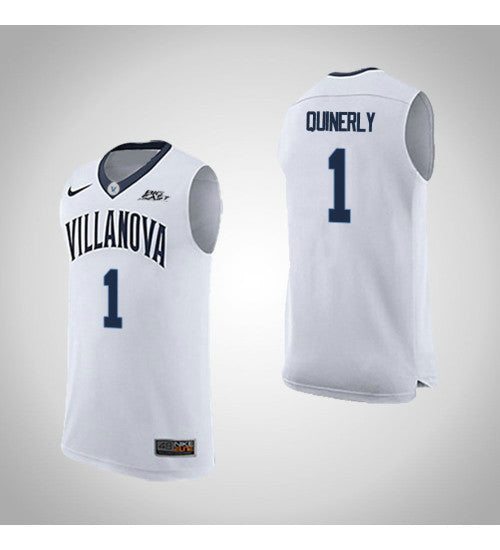 Villanova Wildcats Jahvon Quinerly Road #1 White stitched throwback college basketball jersey