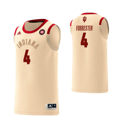 Indiana Hoosiers 4 Jake Forrester Harlem Renaissance College Basketball Jersey Cream stitched retro jersey
