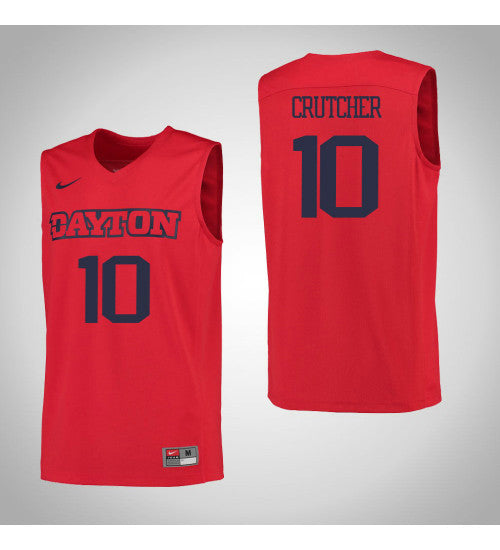 Dayton Flyers 10 Jalen Crutcher College Basketball Jersey Red 913 stitched basketball jersey for game day fanwear