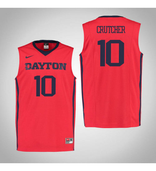 Dayton Flyers 10 Jalen Crutcher College Basketball Jersey Red 912 stitched basketball jersey for game day fanwear