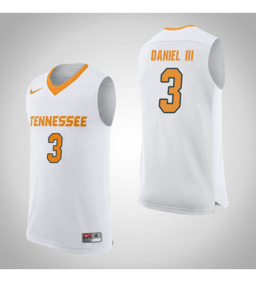 Tennessee Volunteers James Daniel III #3 White stitched throwback college basketball jersey