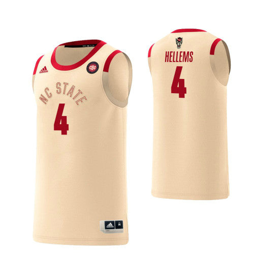 NC State Wolfpack #4 Jericole Hellems Harlem Renaissance College Basketball Jersey Cream stitched college jersey
