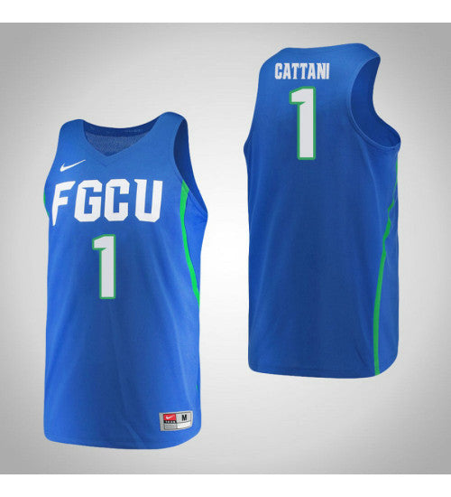 Florida Gulf Coast Eagles 1 Jessica Cattani College Basketball Jersey Blue stitched retro jersey