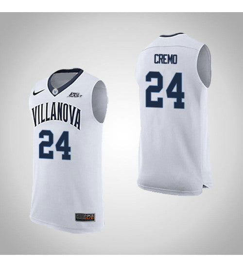 Villanova Wildcats Joe Cremo Road #24 White stitched throwback college basketball jersey