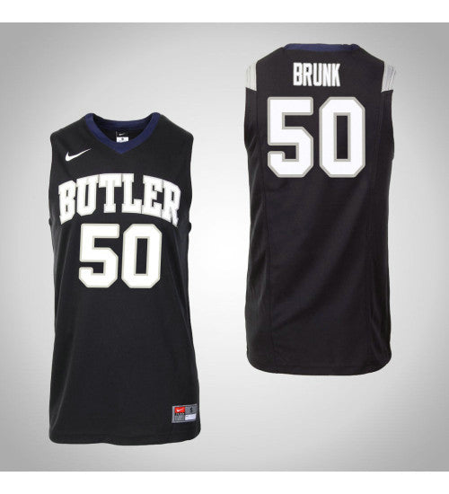 Butler Bulldogs 50 Joey Brunk Master College Basketball Jersey Black stitched basketball jersey for game day fanwear