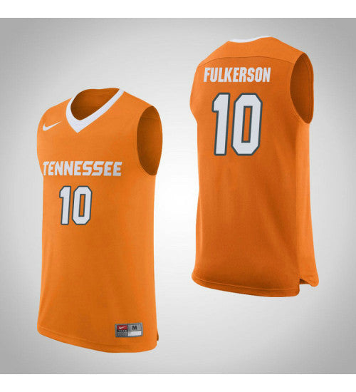Tennessee Volunteers John Fulkerson #10 Orange stitched throwback college basketball jersey