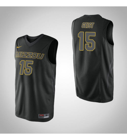 Missouri Tigers #15 Jordan Geist College Basketball Jersey Black stitched college jersey