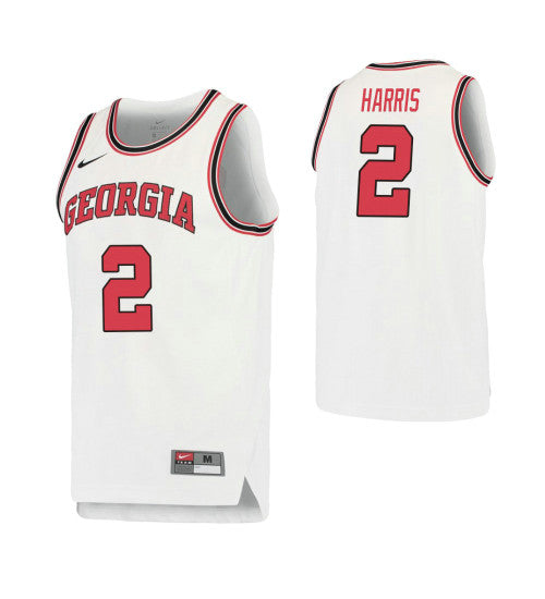 Georgia Bulldogs 2 Jordan Harris Retro Performance College Basketball Jersey White stitched retro jersey