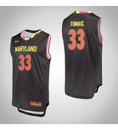 Maryland Terrapins 33 Joshua Tomaic College Basketball Jersey Black | Stitched Jersey RTJS 9053