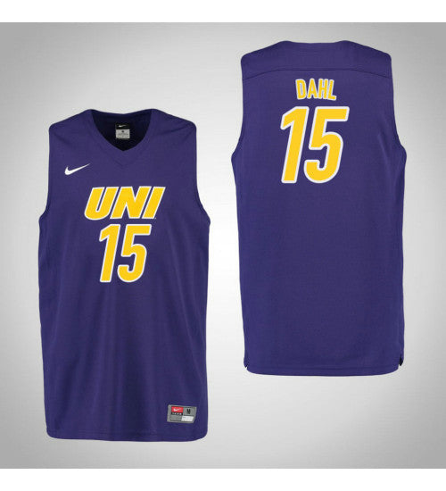 Northern Iowa Panthers #15 Justin Dahl College Basketball Jersey Purple stitched college jersey