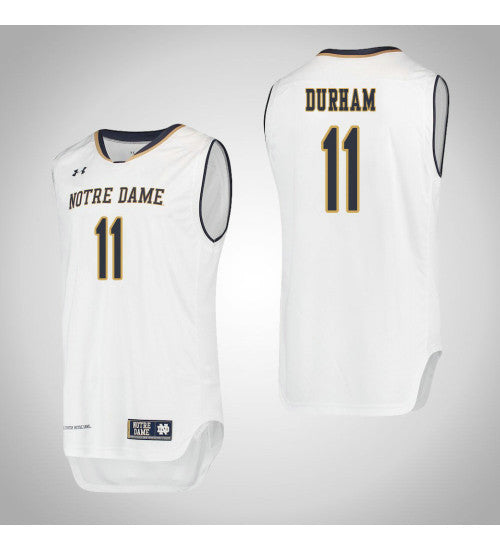 Notre Dame Fighting Irish 11 Juwan Durham College Basketball Jersey White | Stitched Jersey RTJS 7869