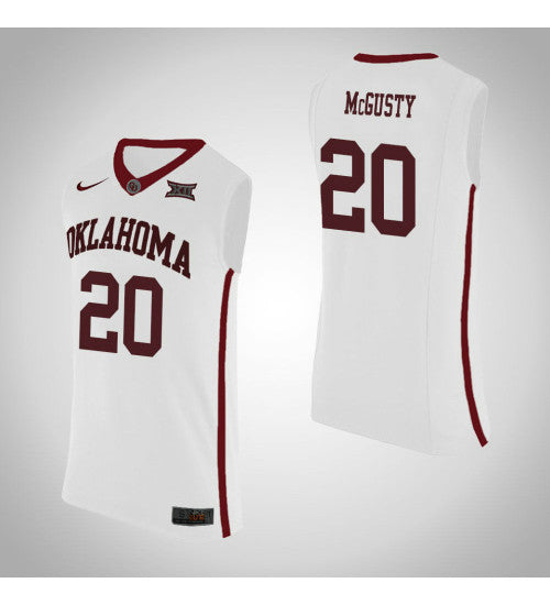 Oklahoma Sooners 20 Kameron Mcgusty College Basketball Jersey White | Stitched Jersey RTJS 7652
