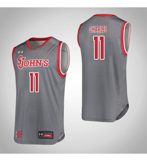 Kayla Charles St. Johns Red Storm #11 Red stitched throwback college basketball jersey