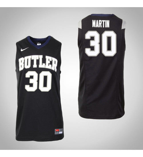 Butler Bulldogs 30 Kelan Martin Master College Basketball Jersey Black stitched basketball jersey for game day fanwear