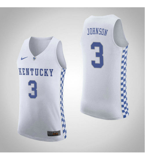 Kentucky Wildcats 3 Keldon Johnson Road College Basketball Jersey White stitched retro jersey