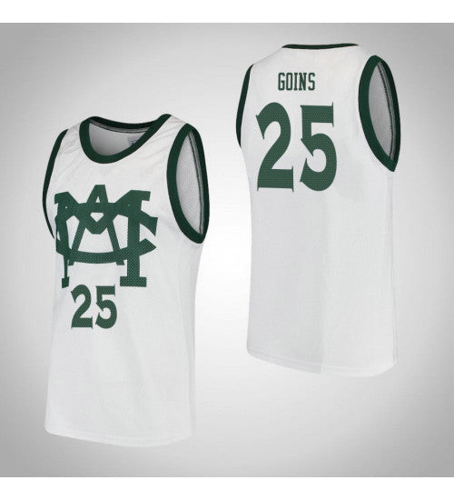 Michigan State Spartans #25 Kenny Goins Vault Mac College Basketball Jersey White stitched college jersey