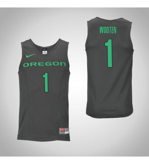 Oregon Ducks 1 Kenny Wooten College Basketball Jersey Gray | Stitched Jersey RTJS 7546