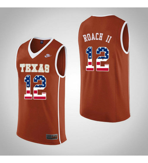 Texas Longhorns Kerwin Roach II 10625 #12 Orange stitched throwback college basketball jersey