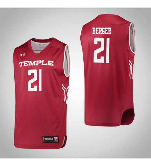Temple Owls 21 Khadijah Berger College Basketball Jersey Red | Stitched Jersey RTJS 7026