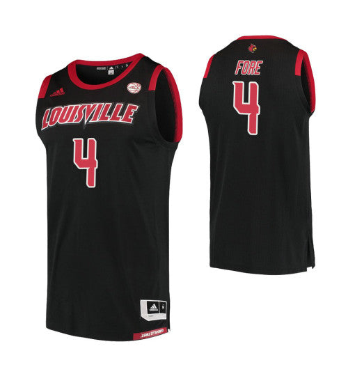 Louisville Cardinals 4 Khwan Fore College Basketball Jersey Black | Stitched Jersey RTJS 3442